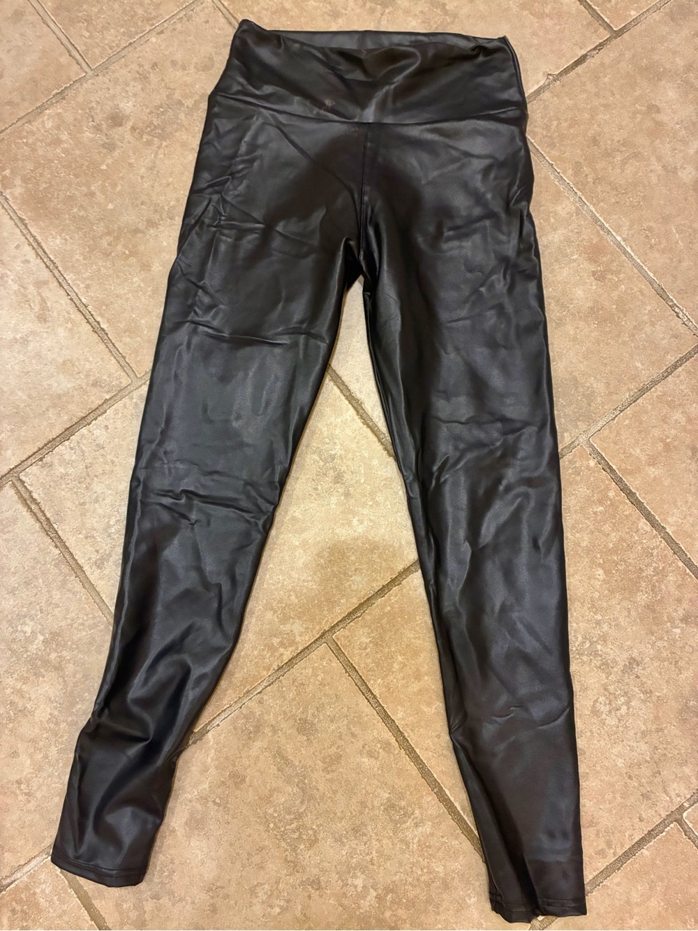 Source Unknown Black Faux Leather Leggings